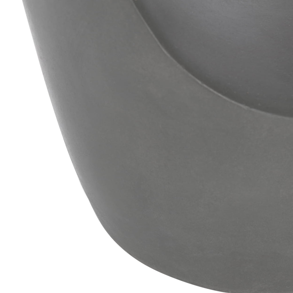 Velmora™ Aishi Outdoor Modern Concrete Round Accent Table -Dark Grey
