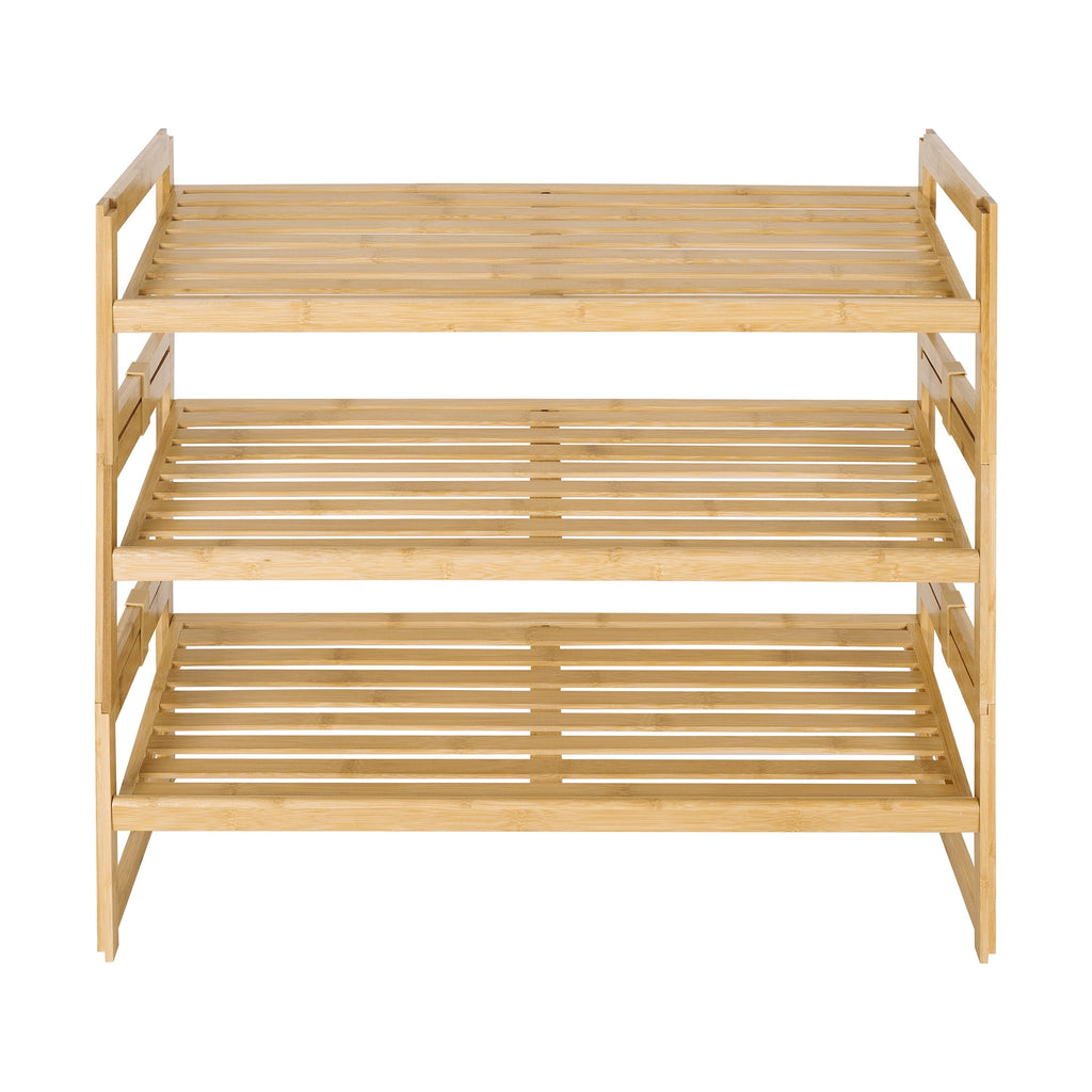 Velmora™ (2 pack) Bamboo 3-Tier Shoe Rack for 9 Pairs