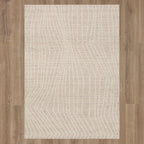 Velmora™ Wool Lines Plush Indoor Tufted Area Rug, Ivory, 5 ft x 7 ft