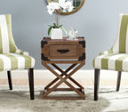 Velmora™ Dunstan Rustic Accent Table With Storage Drawer, Washed Natural Pine