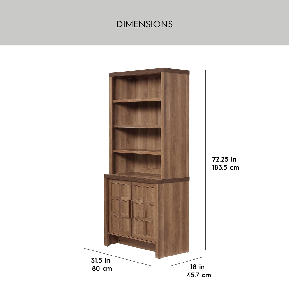 Velmora™ Mason Bookcase, Brown Oak Finish