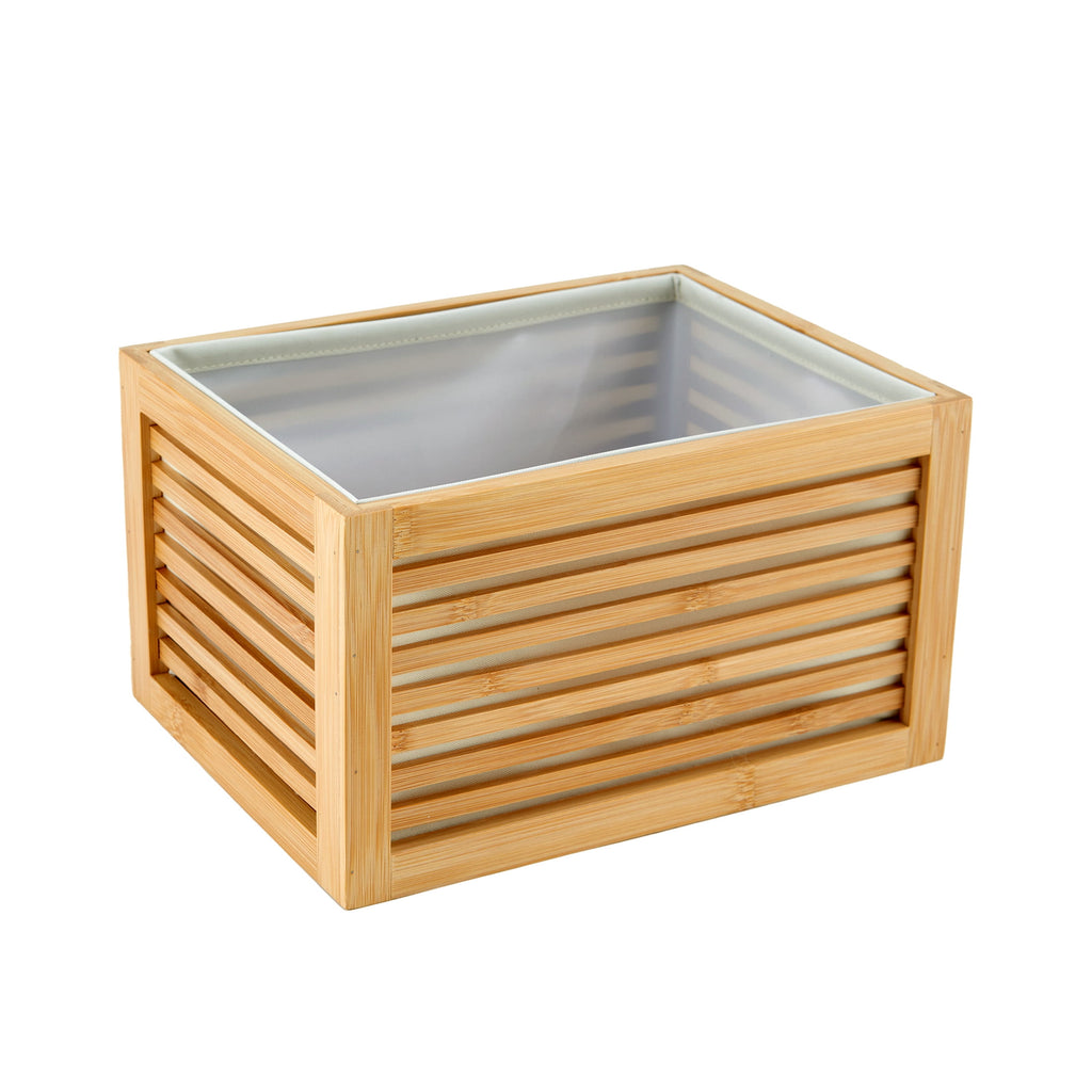 Velmora™ (2 pack) Bamboo Slatted Basket Organizer