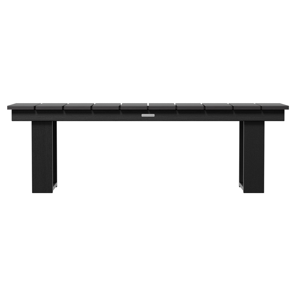 Velmora™ Ezra Black Outdoor Dining Bench, HDPE Material