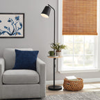 Velmora™ 65" Modern Adjustable Head Matte Black Floor Lamp with Black Conical