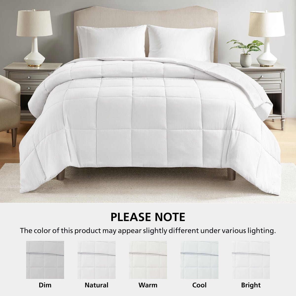Velmora™ Full/Queen Comforter, Down Alternative, All-Season, White