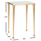 Velmora™ Nyacko Solid Class Mirror Top Gold Leaf End Table