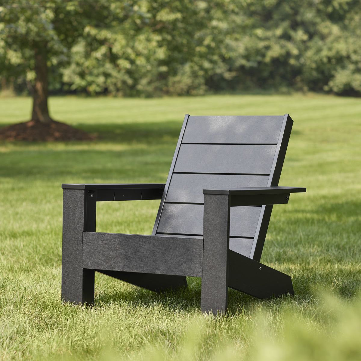 Velmora™ Ezra Outdoor HDPE Adirondack Chair, Black