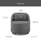 Velmora™ Juliet Modern Arch Swivel Accent Chair, Gray