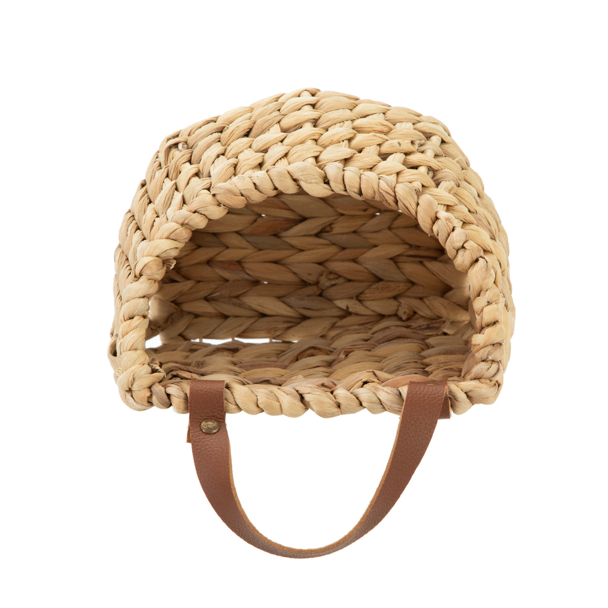 Velmora™ (2 pack) Water Hyacinth Hanging Basket with Faux Leather Strap
