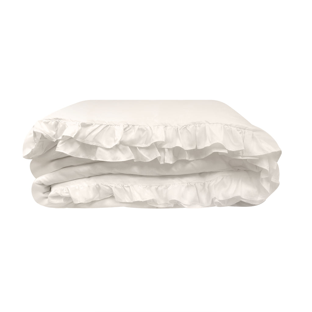 Velmora™ Reversible 8-Piece Bed-in-a-Bag Comforter and Sheet Set, Twin/Twin-XL, Cream Ruffle