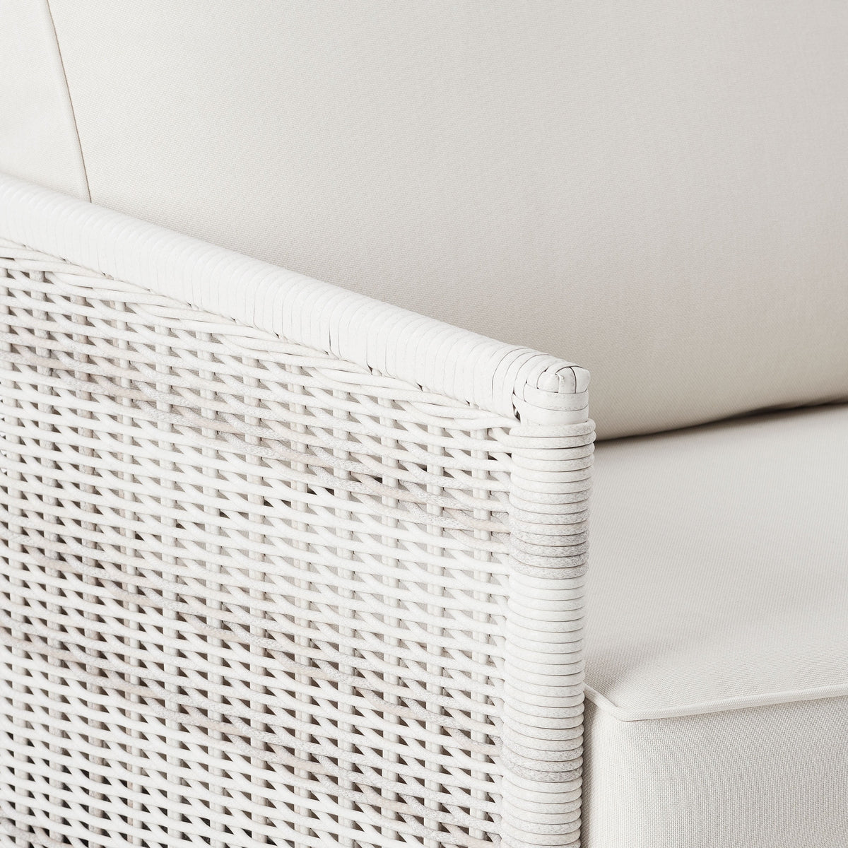 Velmora™ Paige 1 Piece Wicker Outdoor Loveseat with Cushions, White