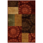 Velmora™ (2 pack) Transitional Medallion Block Red Print Indoor Accent Rug, 2'6"x3'10"