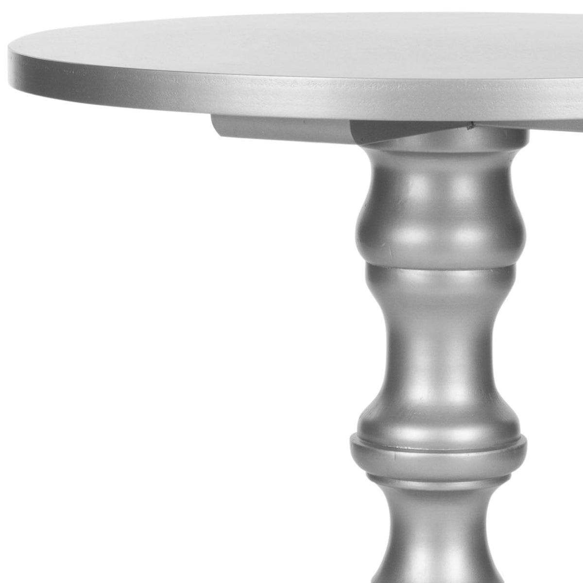 Velmora™ Greta Solid Casual Round Top Accent Table, Silver
