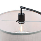 Velmora™ Michelle 71-Inch Metal Arc Floor Lamp with White Fabric Shade and 3-Way Switch