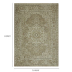 Velmora™ Traditional Plush Beige Medallion Indoor Area Rug, 7' 9" x 10'