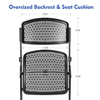 Velmora™ Premium Breathable Resin Folding Chair, Black, Set of 4