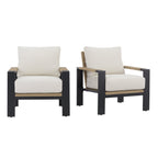 Velmora™ Ventura 2-Piece Outdoor Wicker Chat Chair, Beige