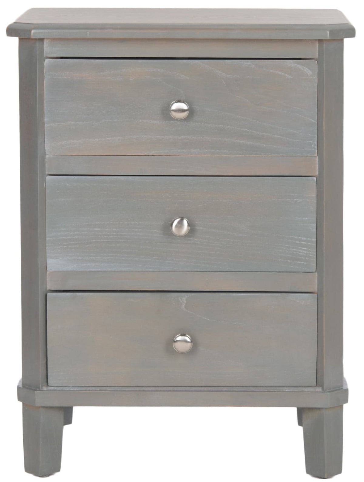 Velmora™ Joe Classic End Table with 3 Storage Drawers, French Grey