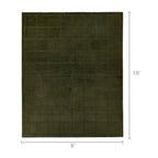 Velmora™ Solid High Low Tufted Grid Dark Green Indoor Area Rug, 8' x 10'