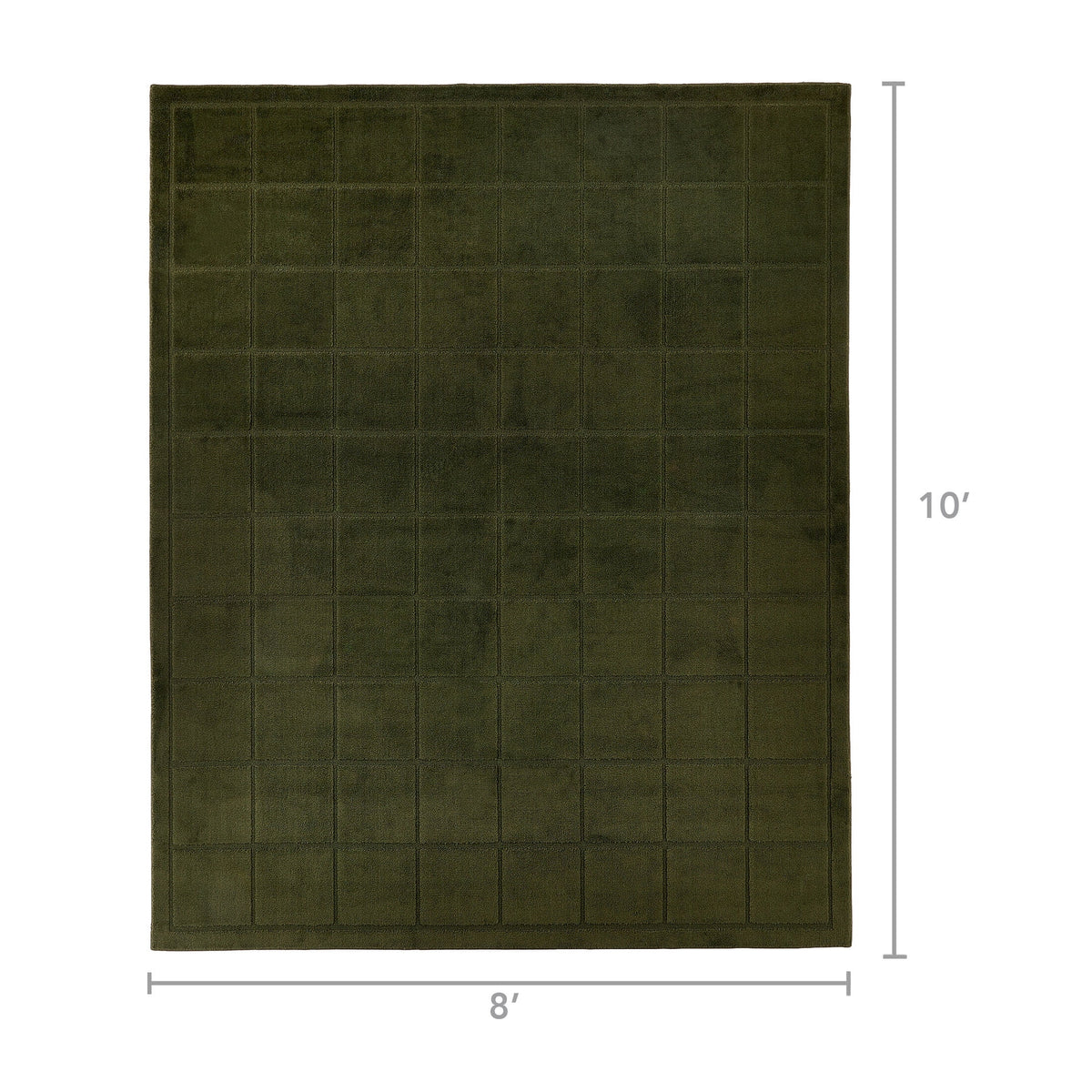 Velmora™ Solid High Low Tufted Grid Dark Green Indoor Area Rug, 8' x 10'