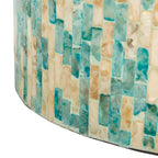 Velmora™ Presley Abstract Round Accent Table, Blue/Gold
