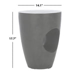 Velmora™ Aishi Outdoor Modern Concrete Round Accent Table -Dark Grey