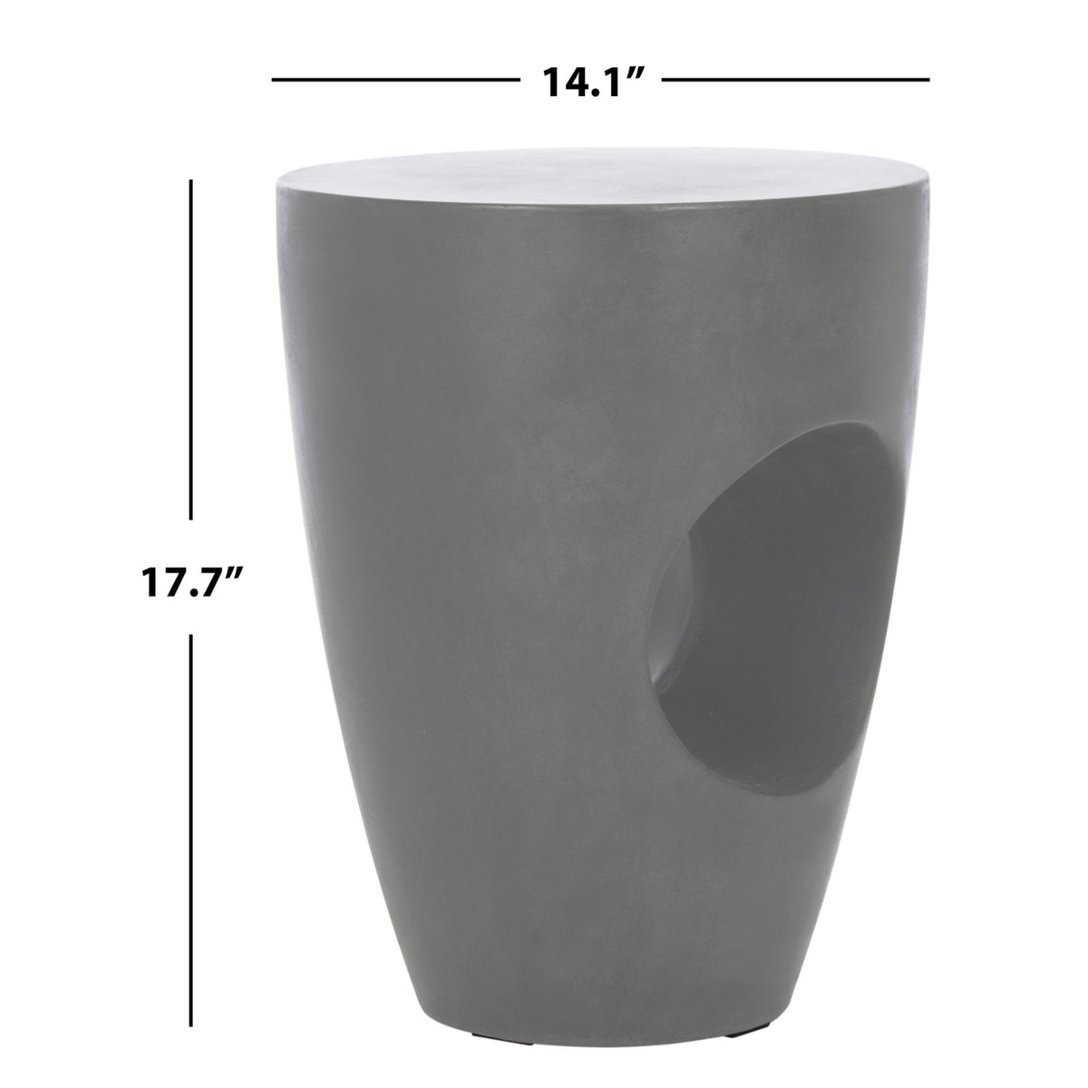 Velmora™ Aishi Outdoor Modern Concrete Round Accent Table -Dark Grey