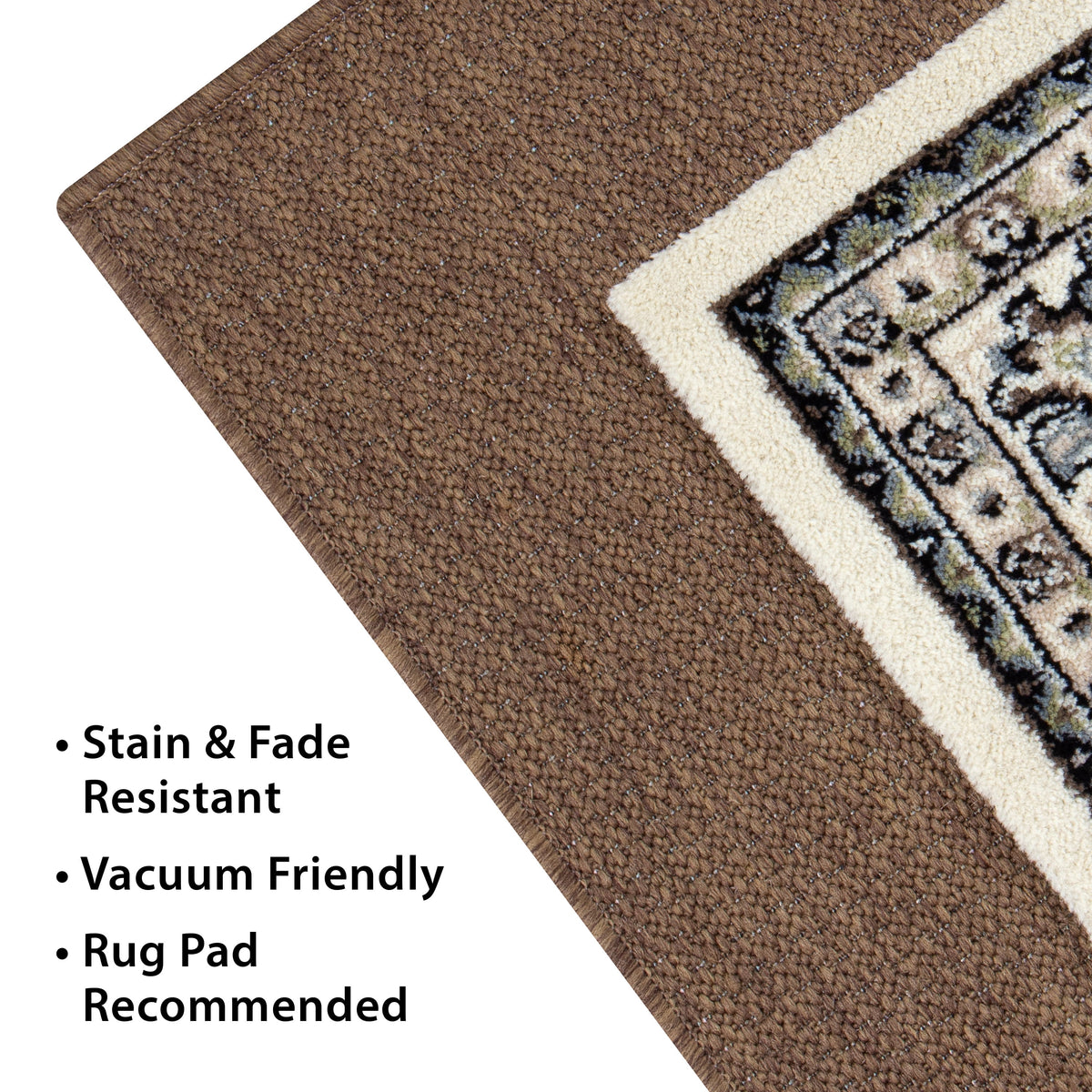 Velmora™ Cream Kashan Persian Faux Layered Indoor Area Rug, 5 ft x 7 ft