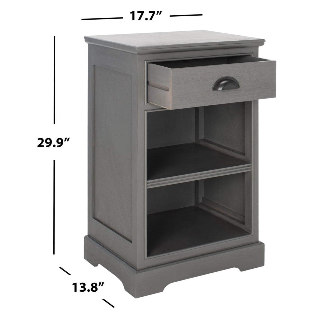 Velmora™ Griffin One Drawer Side Table Grey