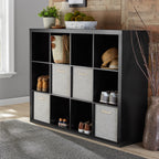 Velmora™ 12 Cube Storage Organizer, Solid Black