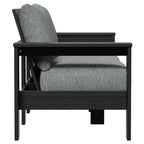 Velmora™ Ezra Outdoor Sofa, Black Frame with Gray Cushions
