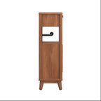 Velmora™ Greyson Slim Bathroom Storage Cabinet with Toilet Paper Holder, Walnut Finish