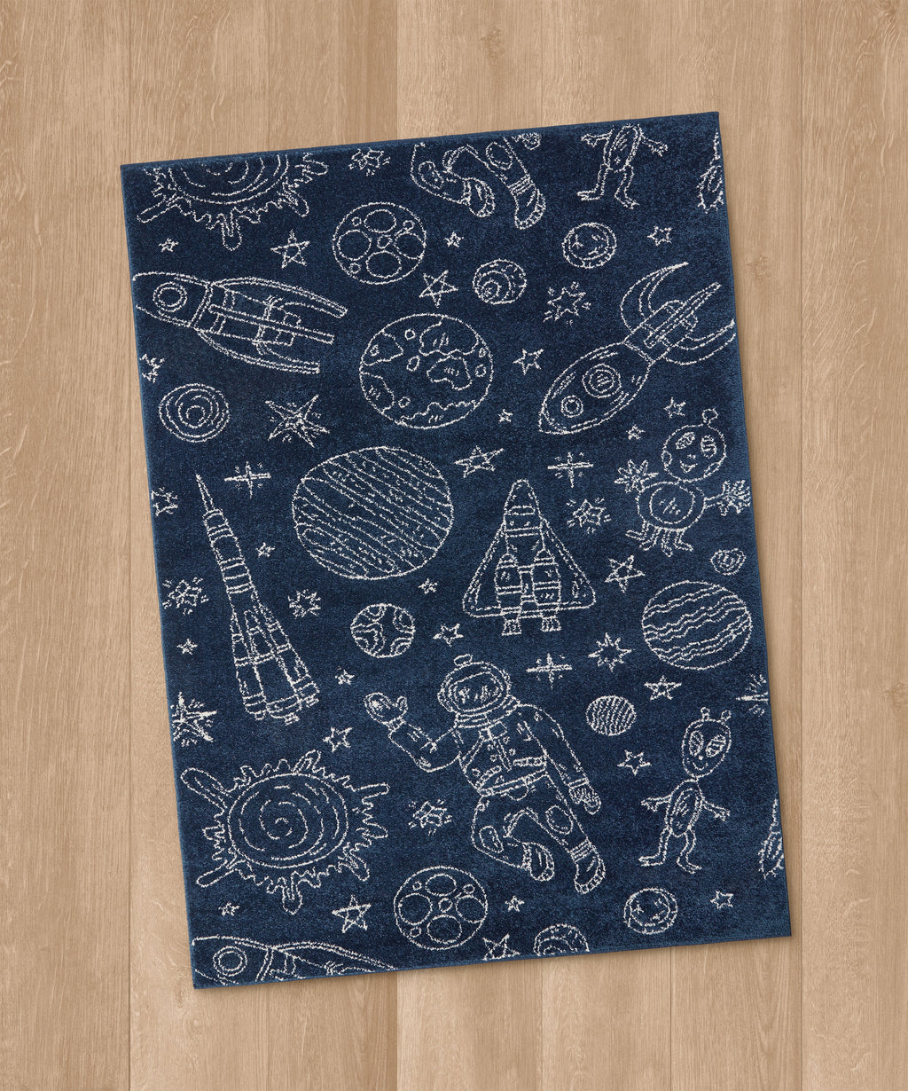 Velmora™ Navy Space Indoor Kids Rug, 4' x 5'5"