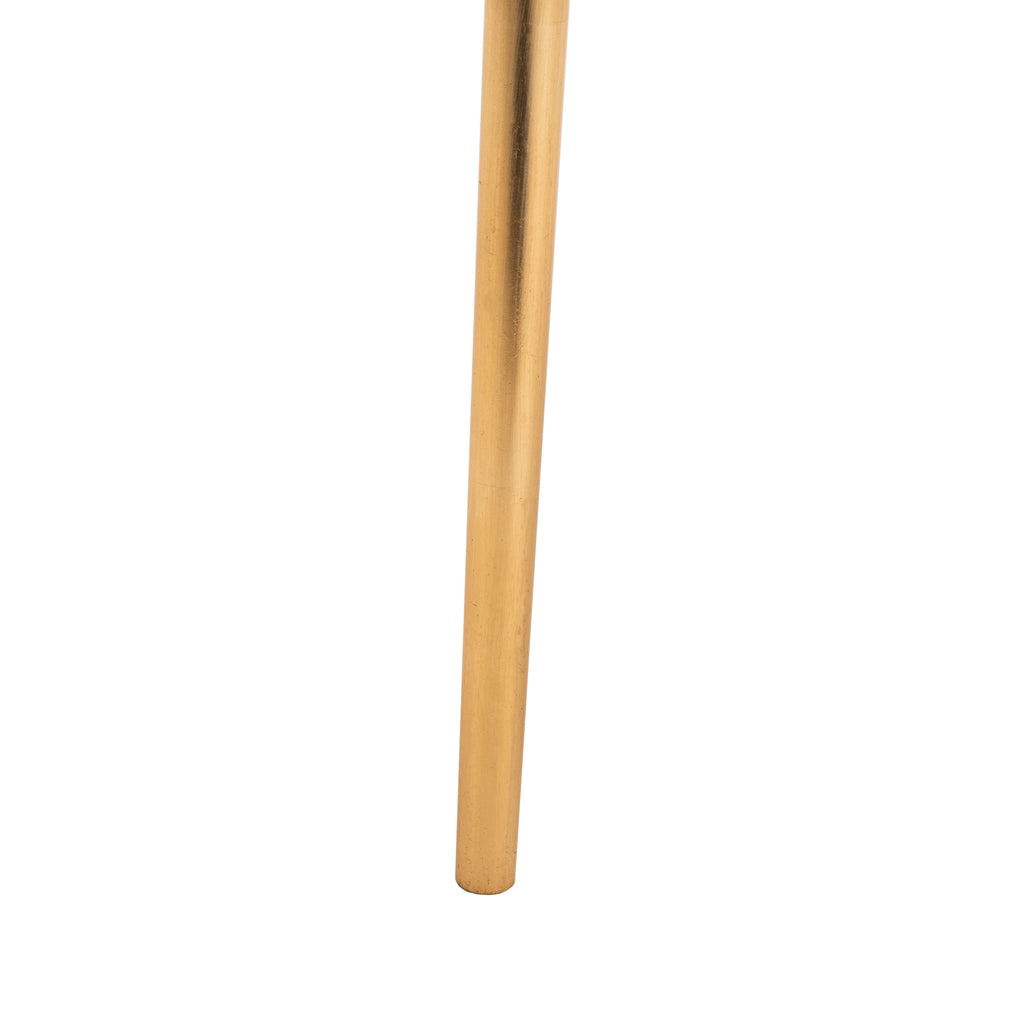 Velmora™ Leilani Modern Palm Leaf Glass Side Table, Gold Leaf