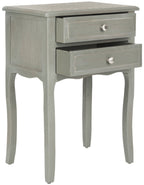 Velmora™ Lori Country Nautical End Table w/ 2 Storage Drawers, French Grey