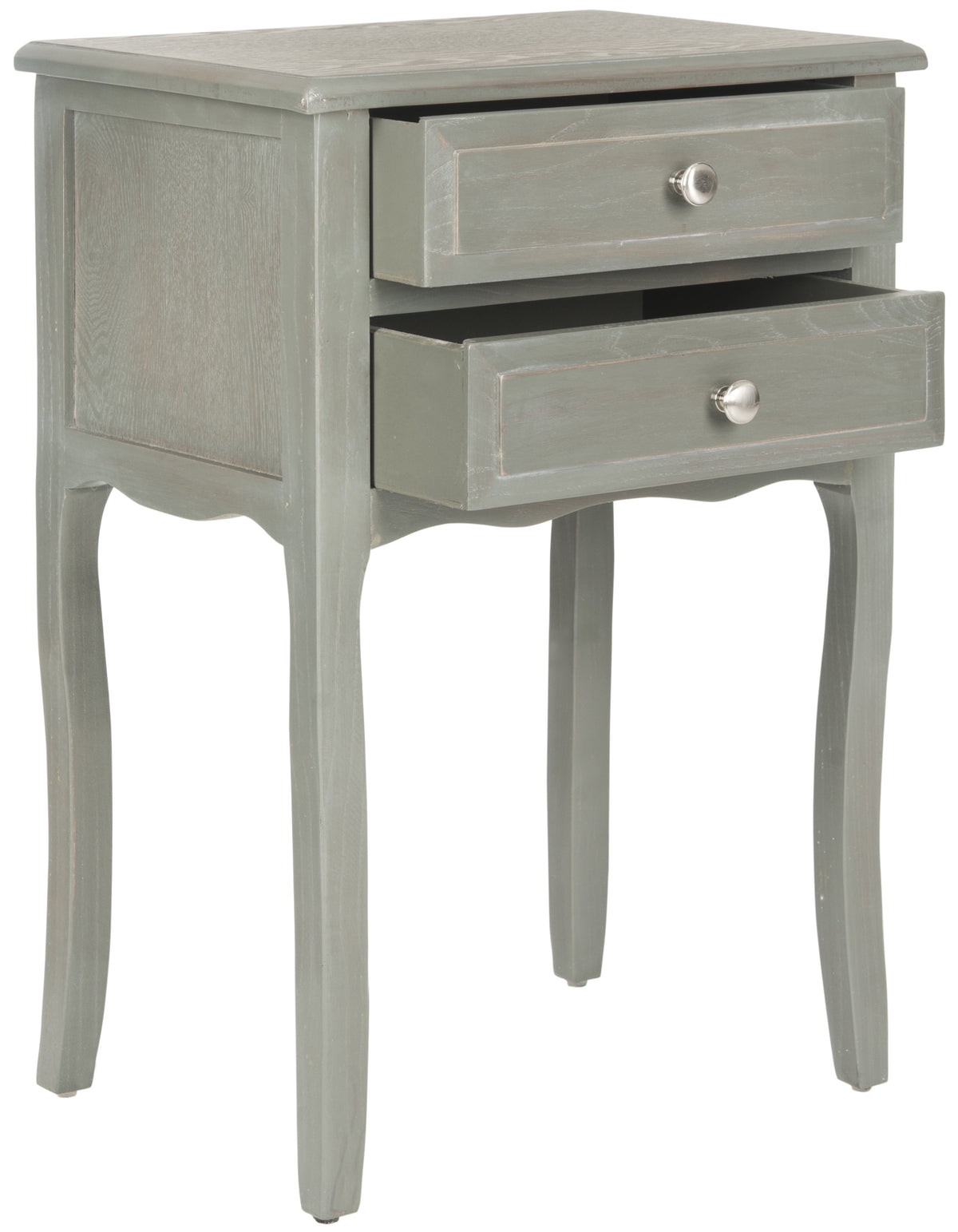 Velmora™ Lori Country Nautical End Table w/ 2 Storage Drawers, French Grey