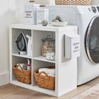 Velmora™ 4 Cube Storage Organizer, White Texture