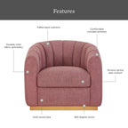 Velmora™ Lillian Accent Swivel Chair, Rose Boucle