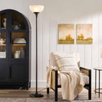 Velmora™ 71" New Ribbed Frosted Glass Oil Rubbed Bronze Floor Lamp, Modern Styling