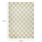 Velmora™ Indoor Area Rug, Transitional Check Ivory Tan, 5 ft 3 in x 7 ft