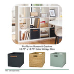 Velmora™ (4 pack) 12 Cube Storage Organizer, White Texture