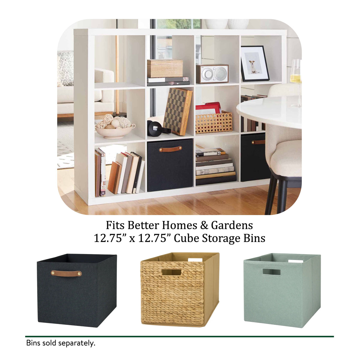 Velmora™ (4 pack) 12 Cube Storage Organizer, White Texture