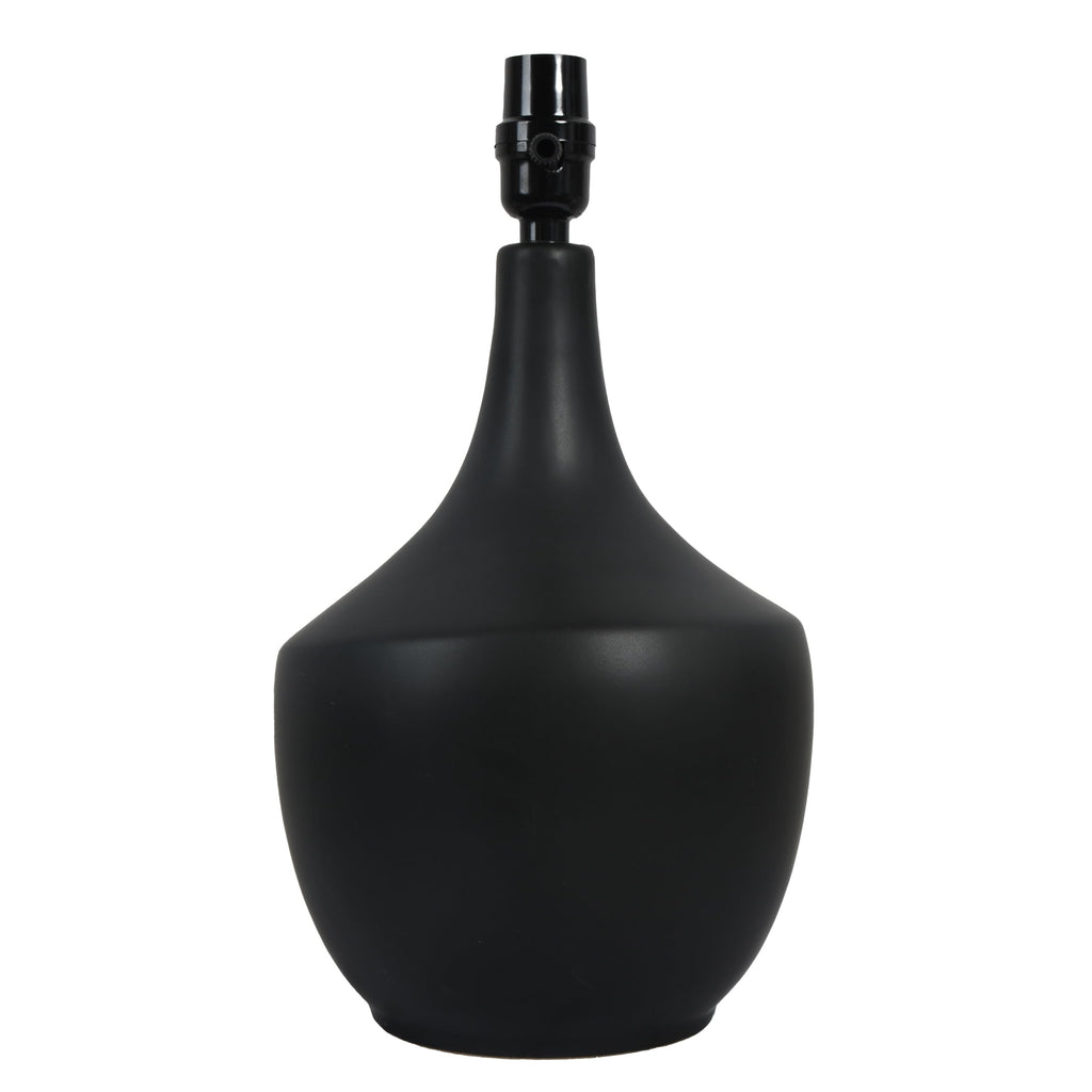 Velmora™ 22 in Black Ceramic Table Lamp with Oatmeal Linen Shade
