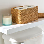 Velmora™ Brown Rattan Organizer Basket with Lid