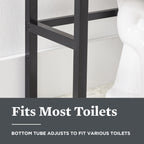 Velmora™ Jace 3-Shelf Over-the-Toilet Storage Shelf, Black Frame with Oak Shelves