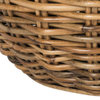 Velmora™ Alley Wood Top Round Wicker Coffee Table, Natural Brown