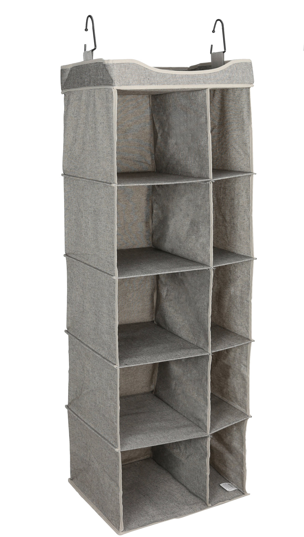 Velmora™ (2 pack) 5-Tier Hanging Closet Storage Organizer Dividers for Shoes and Clothes, 10-Compartments, Polyester & Cotton