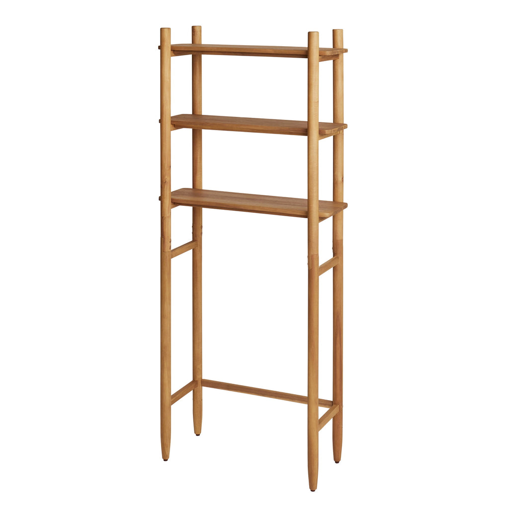 Velmora™ Springwood Acacia Wood over-the-Toilet Space Saver Cabinet, 3 Shelves, Honey