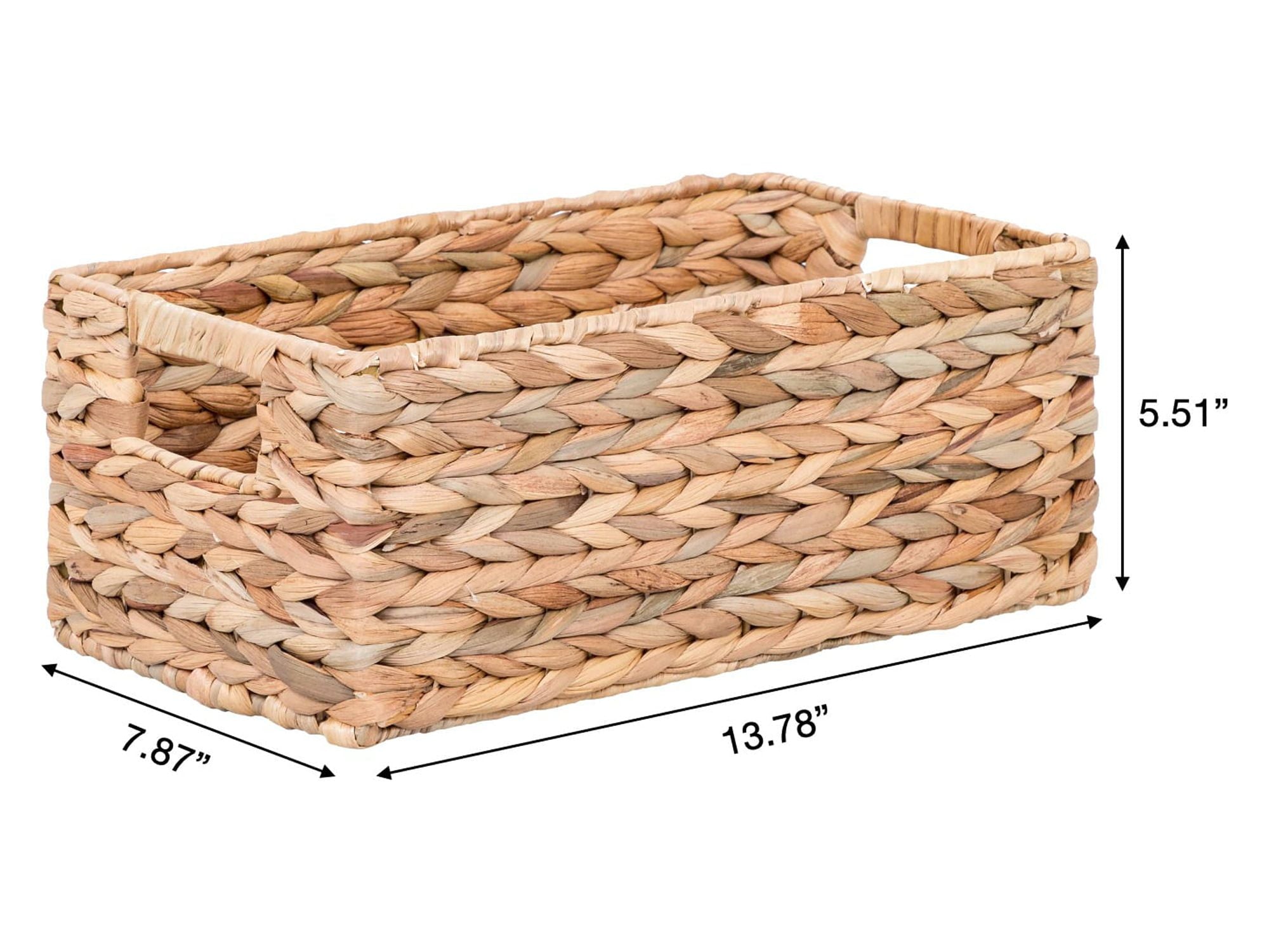Velmora™ (2 pack) 3-Piece Natural Woven Water Hyacinth Decorative Storage Basket Set, Large Basket 16.14 in x 6.69 in x 5.9 in