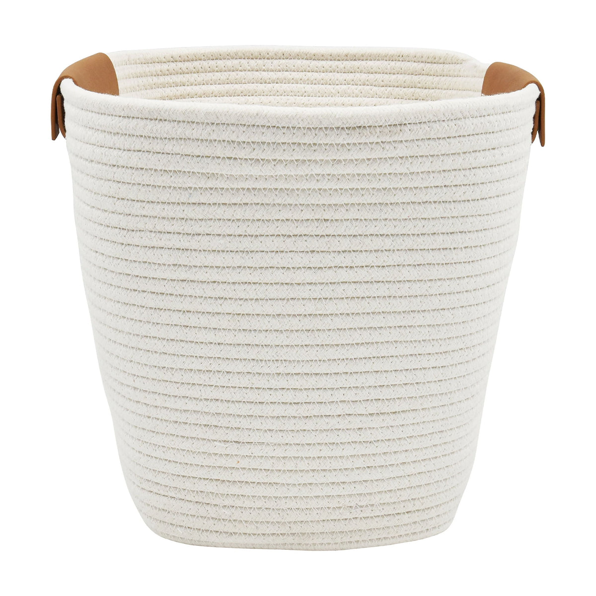 Velmora™ (4 pack) Medium White Cotton Rope Decorative Storage Basket, 11 in x 11 in